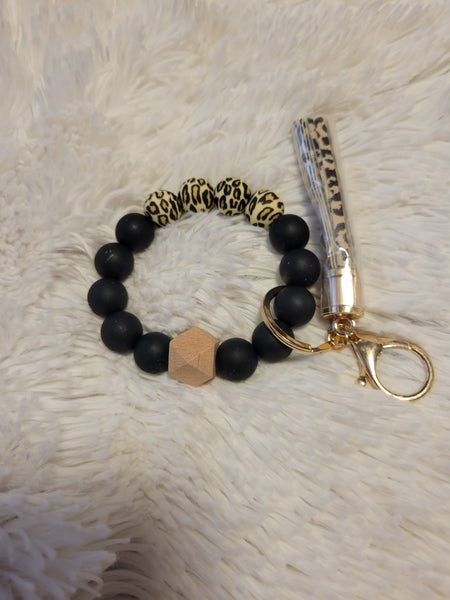 Silicone soft beaded key chain bracelet