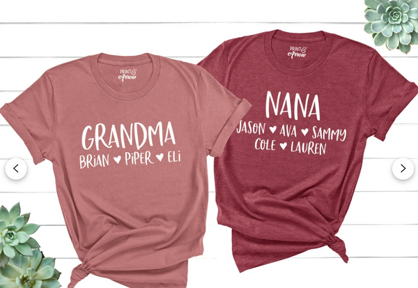 Mom & Grandparent custom Tshirts