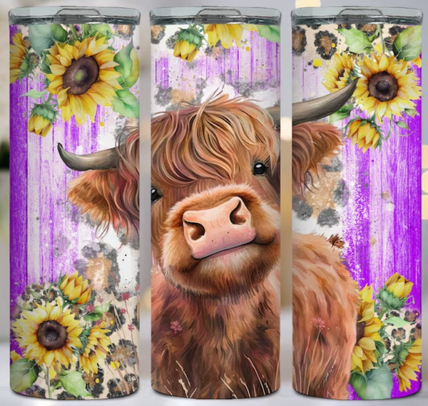 Sunflower Purple Highland Cow