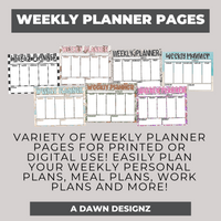 Weekly Planner sheets